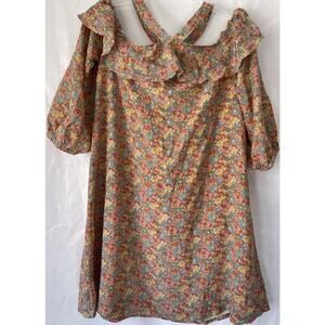 Madewell Forsythia Cold-Shoulder Dress $168 Silk In Prairie Blossoms 6